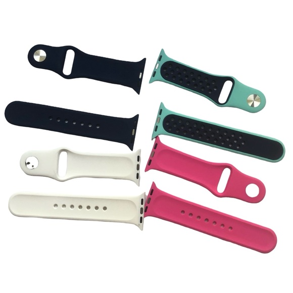 NEW 4 Band Bundle Silicone Sport Apple Watch 38 40 41mm S/M - Picture 4 of 7